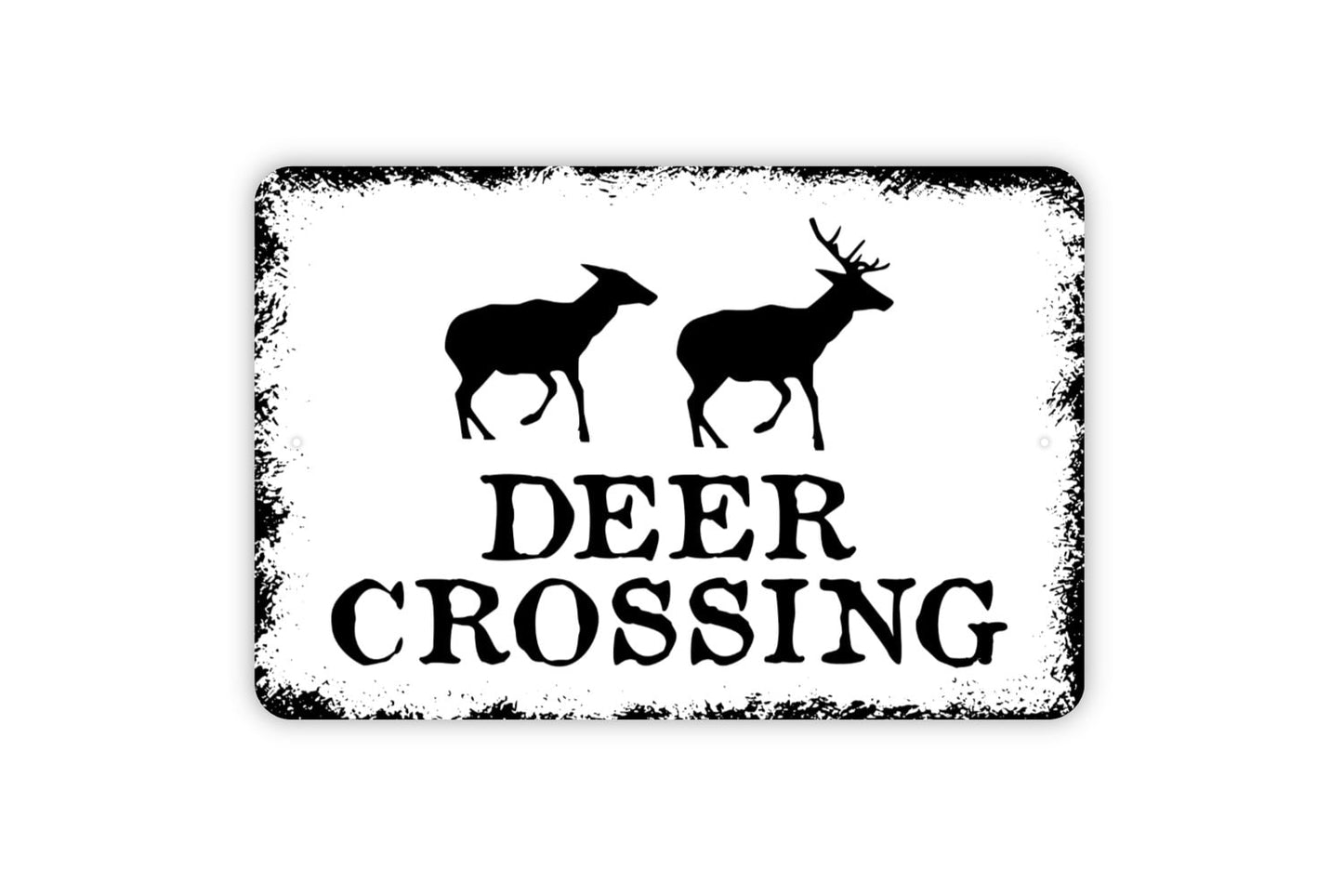 Buck Deer Crossing Sign - Farmhouse Wall Decor Modern Wall Metal Sign