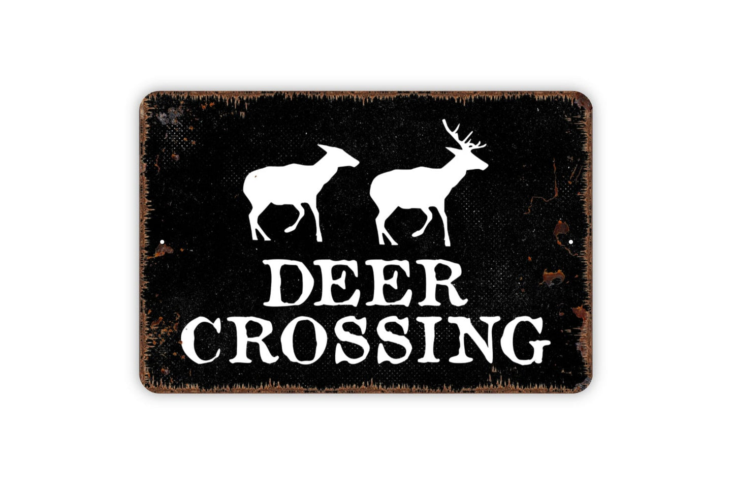 Buck Deer Crossing Sign - Farmhouse Wall Decor Modern Wall Metal Sign