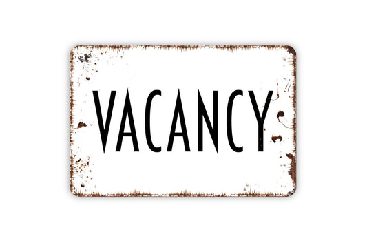 Vacancy Sign, Metal Sign, Farmhouse Contemporary Modern Wall Metal Sign