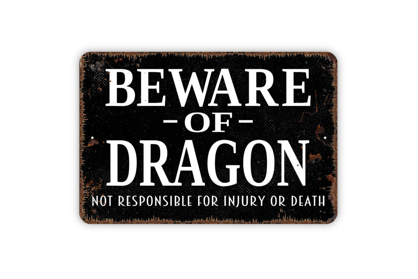 Beware Of Dragon Sign, Funny Farmhouse Metal Sign,  Contemporary Modern Wall Metal Sign