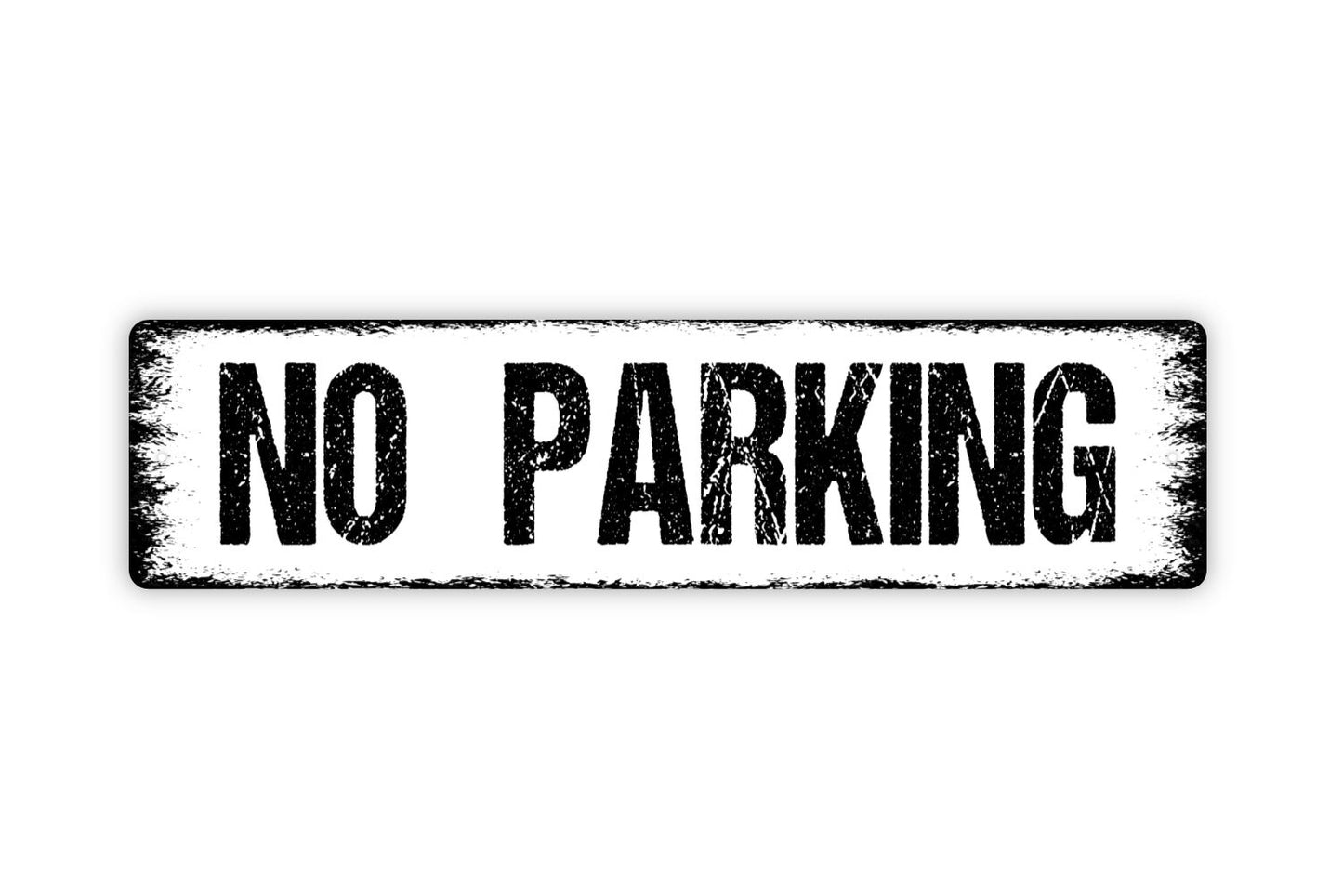 No Parking Sign - Do Not Block Private Property Rustic Street Metal Sign or Door Name Plate Plaque