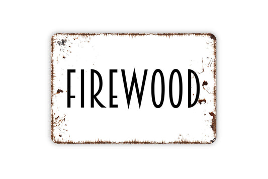 Firewood Sign - Metal Sign, Farmhouse Contemporary Modern Wall Metal Sign