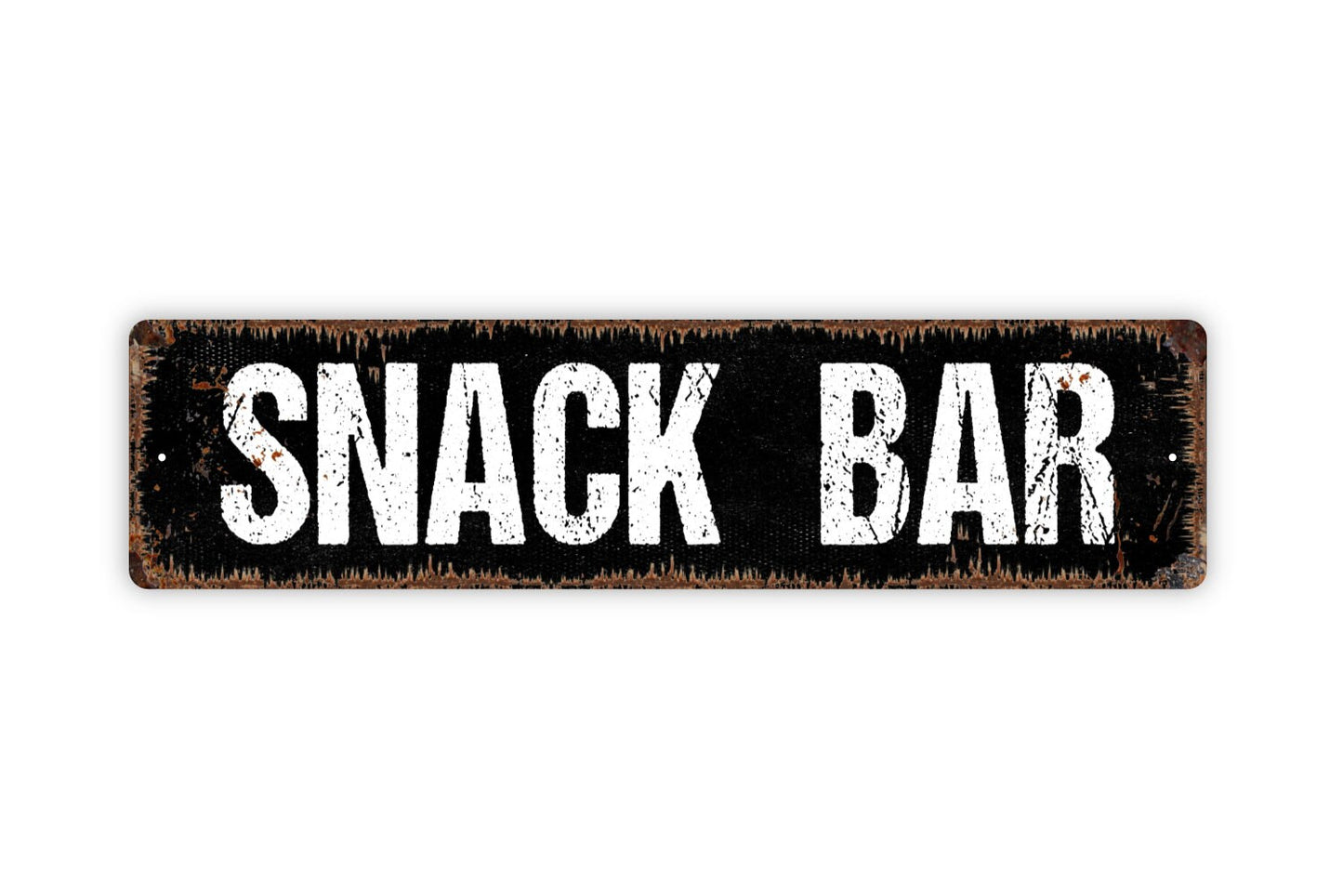 Snack Bar Sign - Kitchen Pantry Concessions Candy Soda Treats Rustic Street Metal Sign or Door Name Plate Plaque