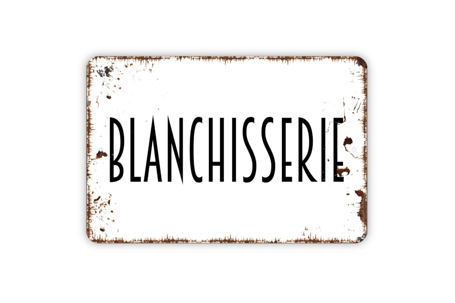 Blanchisserie Laundry Sign, Metal Sign, Farmhouse Contemporary Modern Wall Metal Sign