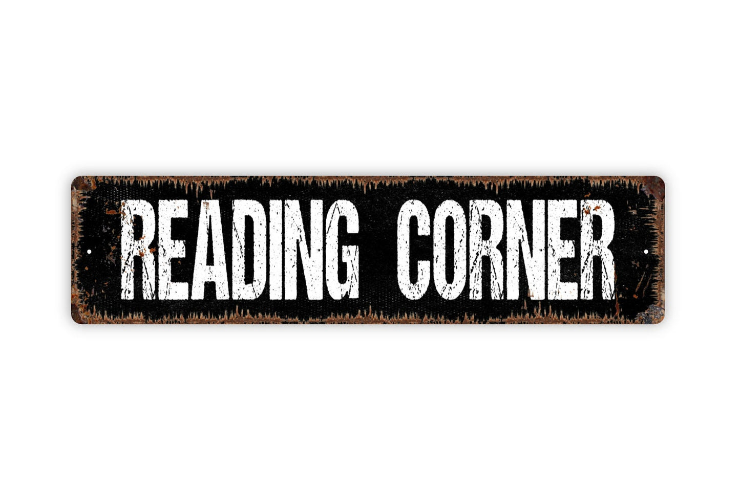 Reading Corner Sign, Library Metal Sign, Reading Room Sign, Custom Rustic Street Sign or Door Name Plate Plaque