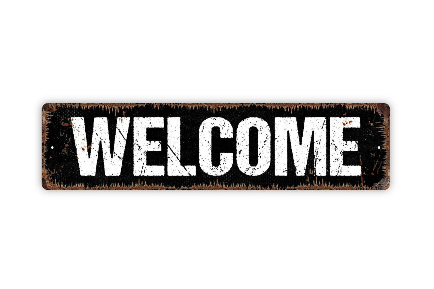 Welcome Sign, Metal Sign, Patio Sunroom Backyard, Rustic Street Sign or Door Name Plate Plaque