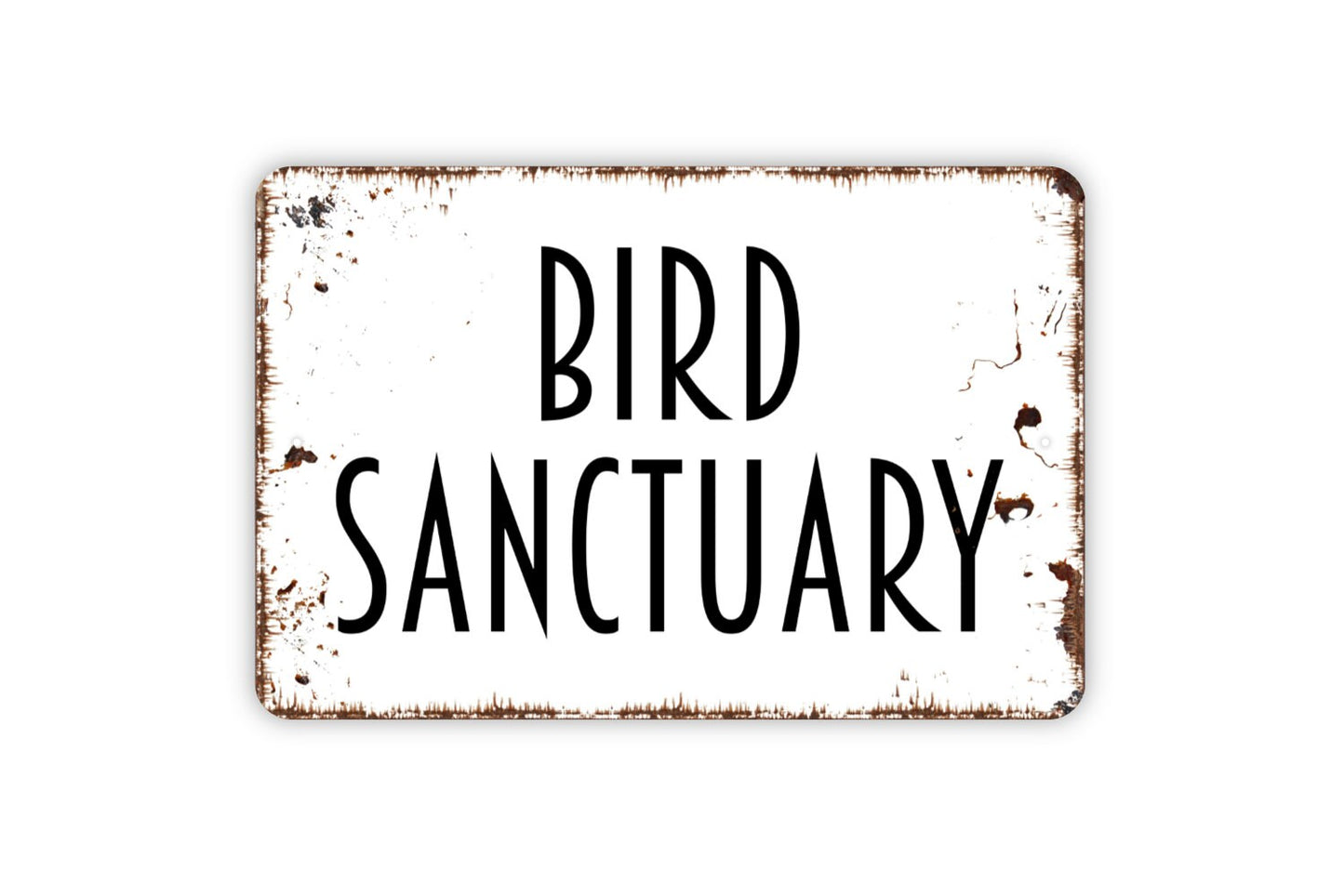 Bird Sanctuary Sign, Metal Sign, Farmhouse Contemporary Modern Wall Metal Sign