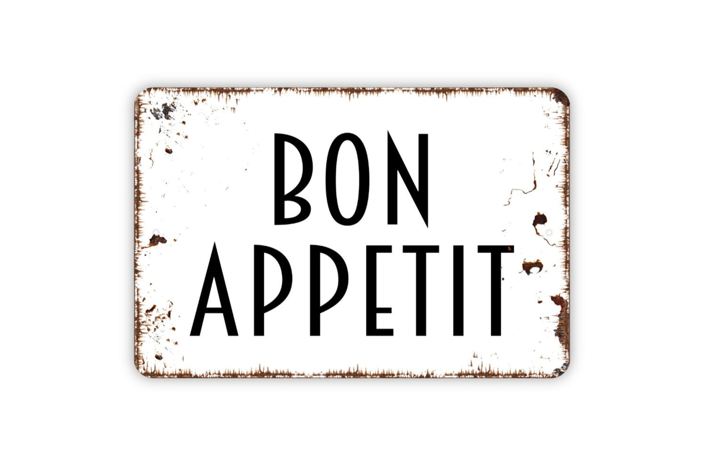 Bon Appetit Sign, Metal Sign, Farmhouse Contemporary Modern Wall Metal Sign