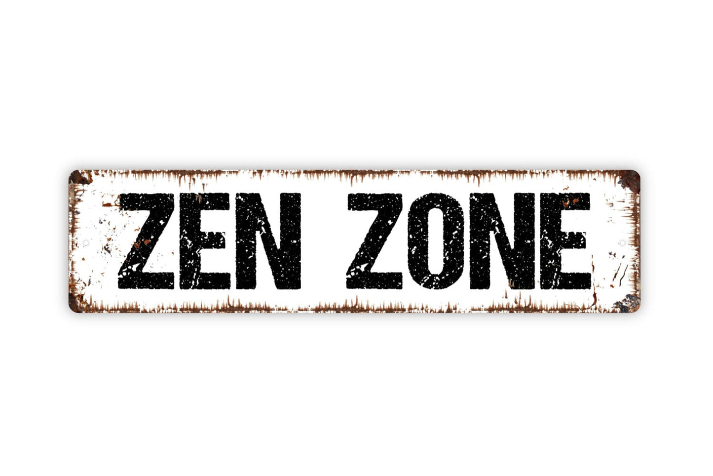 Zen Zone Sign - Rustic Metal Street Sign or Door Name Plate Plaque