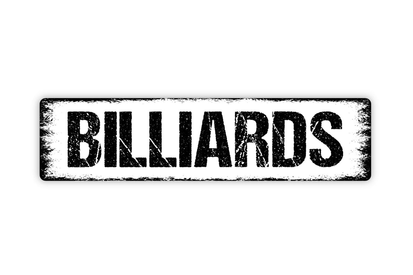 Billiards Metal Sign, Rustic Street Sign or Door Name Plate Plaque