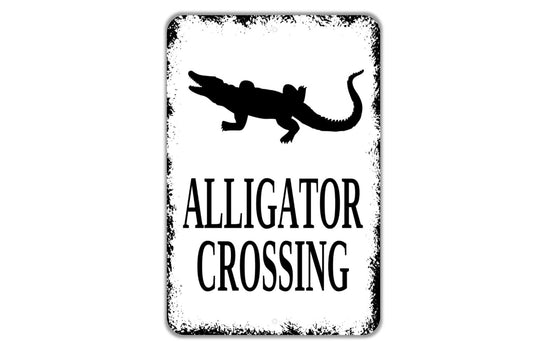 Alligator Crossing Sign - Gator Metal Wall Art - Indoor or Outdoor