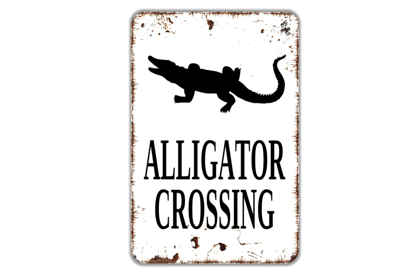 Alligator Crossing Sign - Gator Metal Wall Art - Indoor or Outdoor