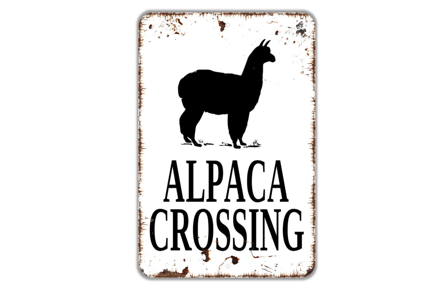 Alpaca Crossing Sign - Farm Metal Indoor or Outdoor Wall Art