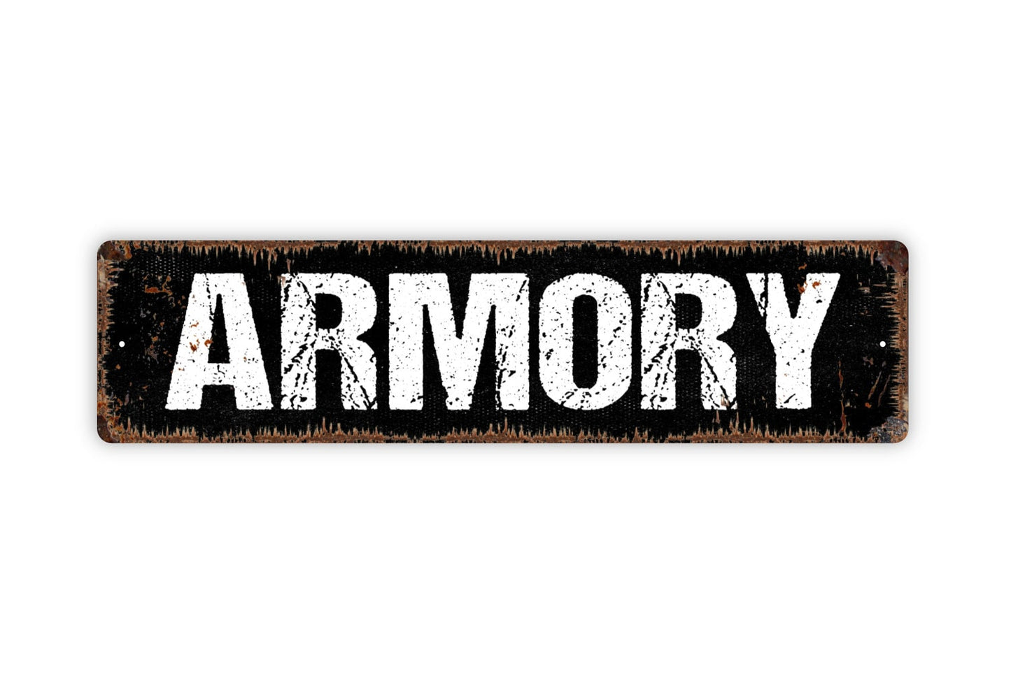 Armory Sign - Rustic Metal Street Sign or Door Name Plate Plaque