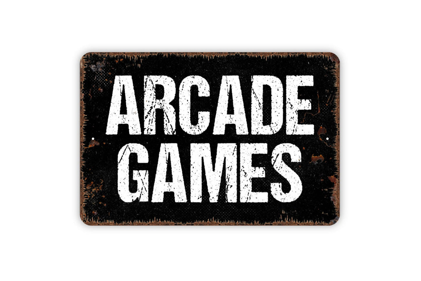 Arcade Games Sign - Game Room Metal Indoor or Outdoor Wall Art