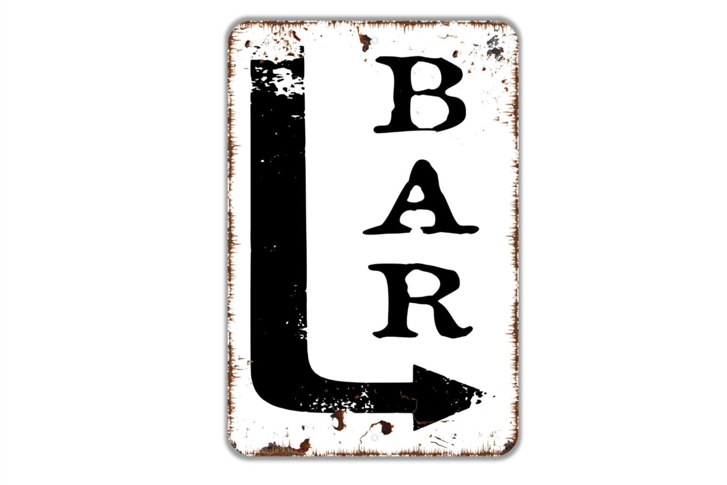 Bar With Right or Left Arrow Sign - Metal Indoor or Outdoor Wall Art