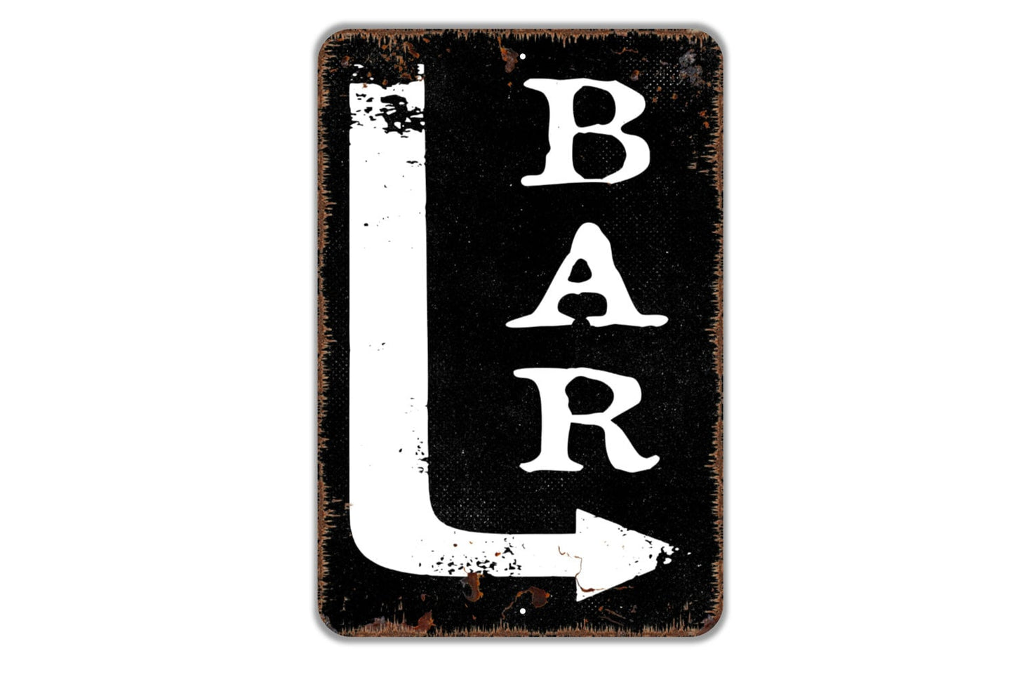 Bar With Right or Left Arrow Sign - Metal Indoor or Outdoor Wall Art