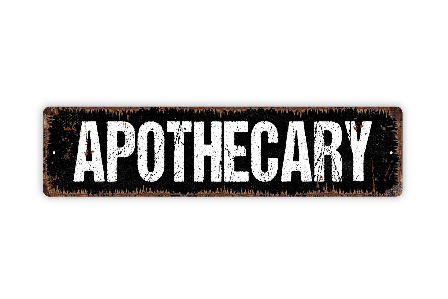 Apothecary Sign - Pharmacy Medicine Rustic Metal Street Sign or Door Name Plate Plaque