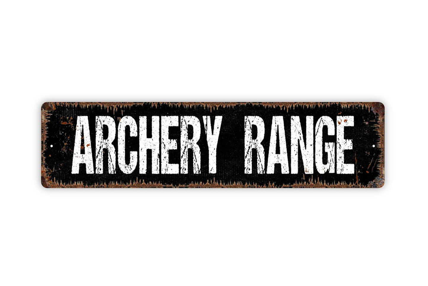 Archery Range Sign - Rustic Metal Street Sign or Door Name Plate Plaque