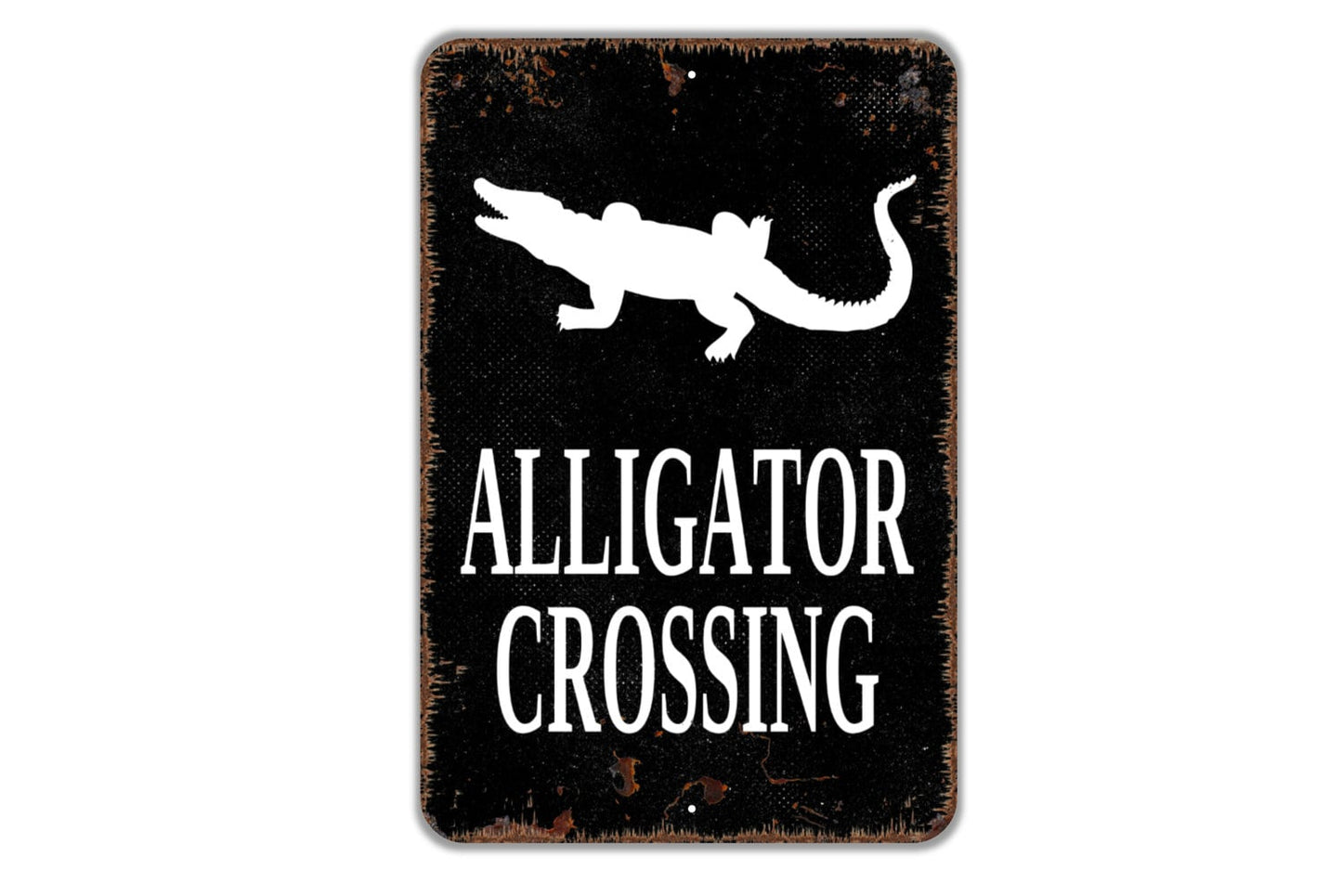 Alligator Crossing Sign - Gator Metal Wall Art - Indoor or Outdoor