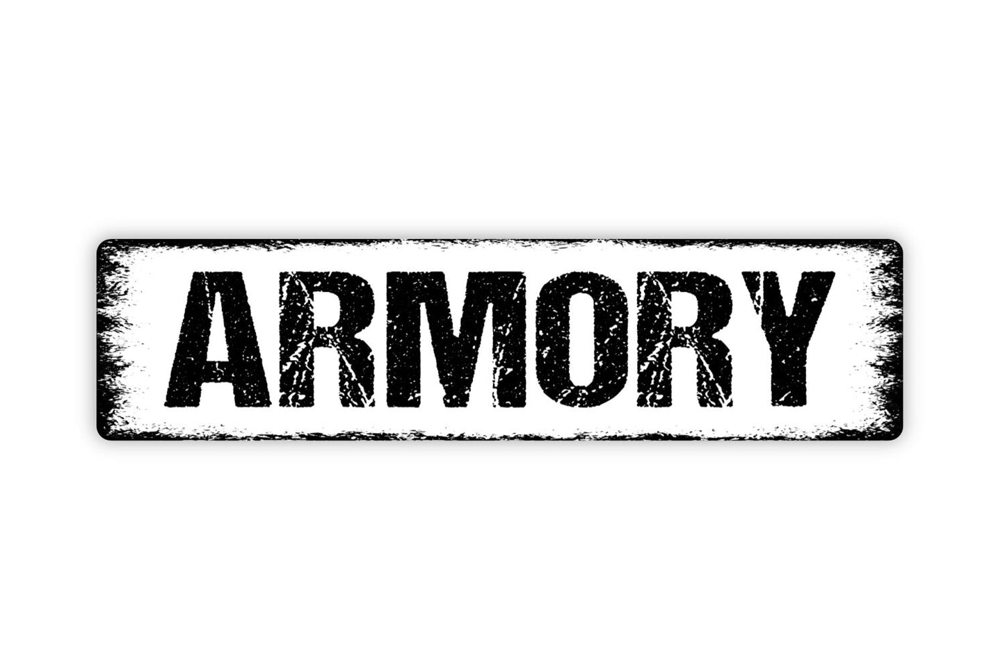 Armory Sign - Rustic Metal Street Sign or Door Name Plate Plaque