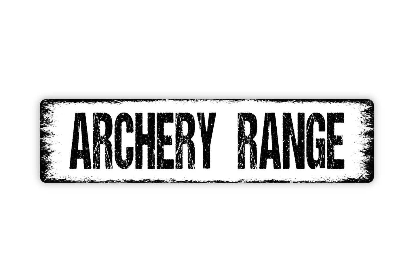 Archery Range Sign - Rustic Metal Street Sign or Door Name Plate Plaque