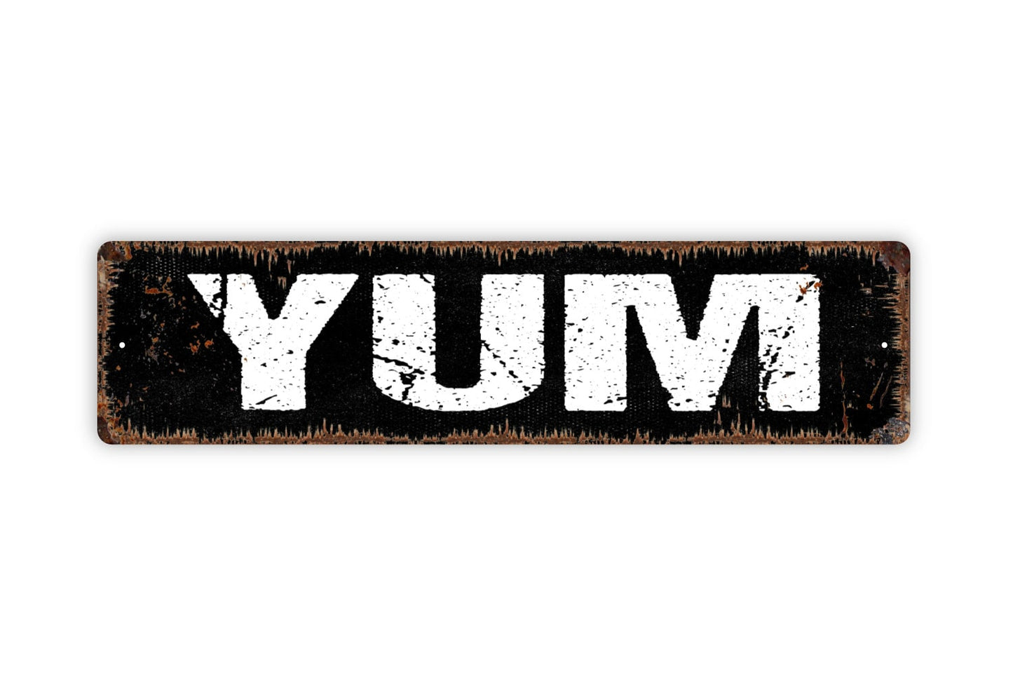 Yum Sign - Rustic Metal Street Sign or Door Name Plate Plaque