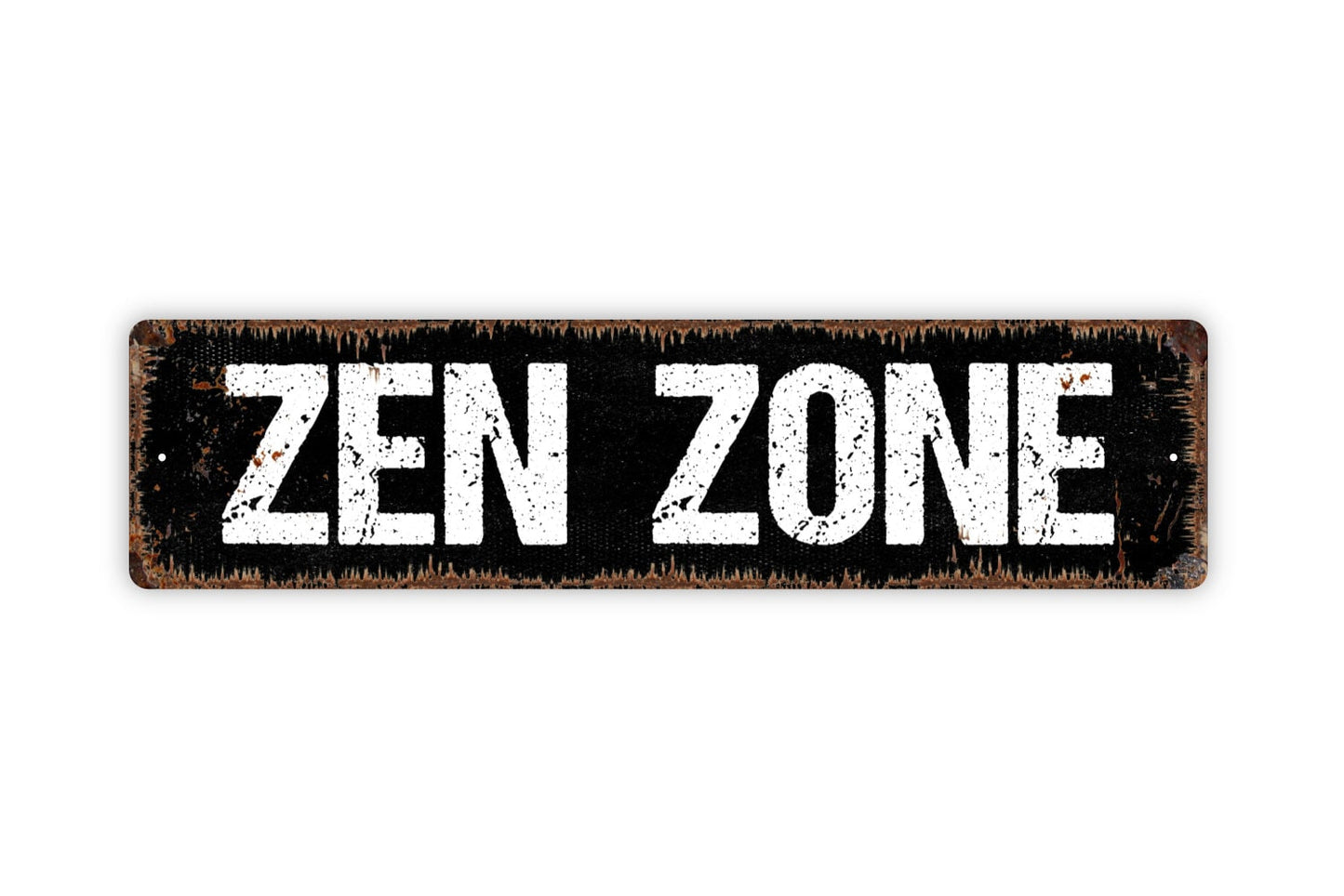 Zen Zone Sign - Rustic Metal Street Sign or Door Name Plate Plaque