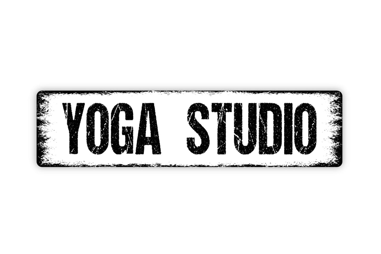 Yoga Studio Sign - Rustic Metal Street Sign or Door Name Plate Plaque