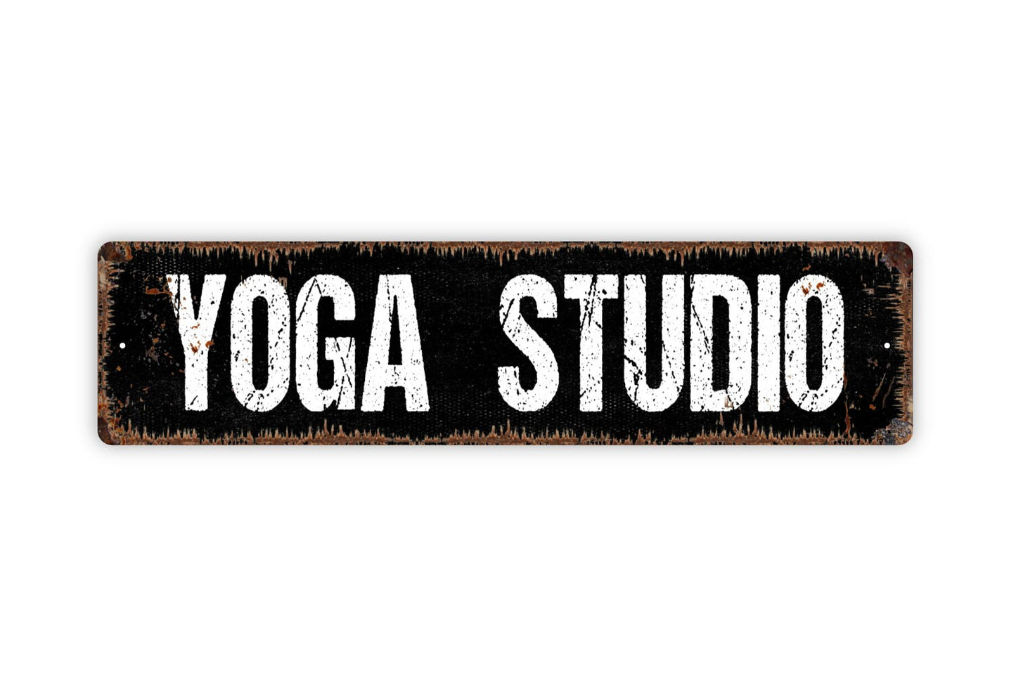 Yoga Studio Sign - Rustic Metal Street Sign or Door Name Plate Plaque