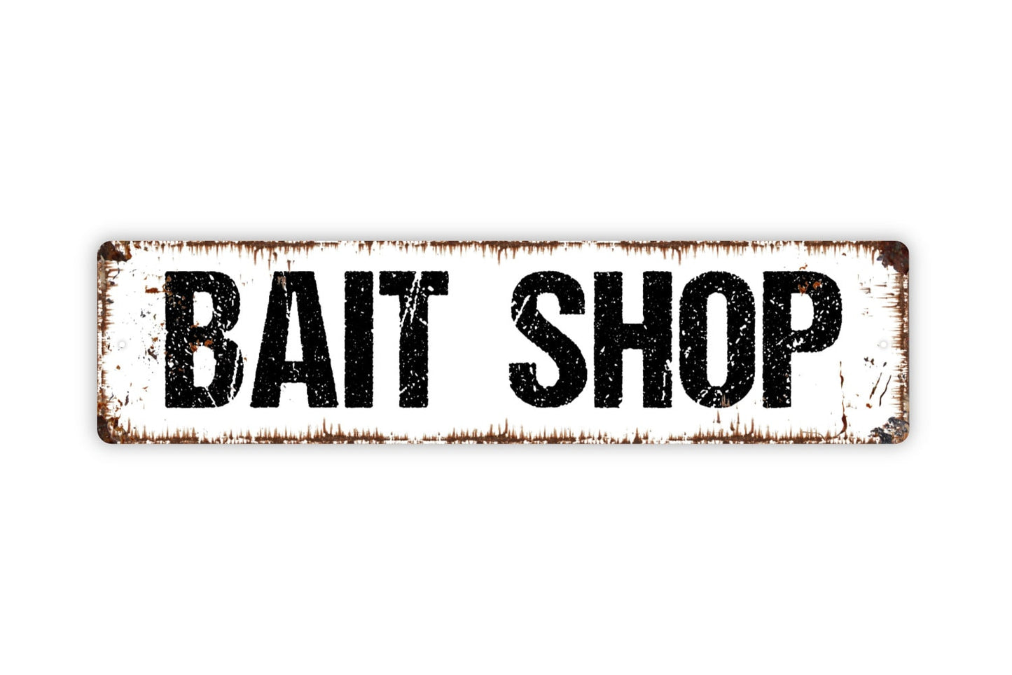 Bait Shop Sign - Rustic Metal Street Sign or Door Name Plate Plaque