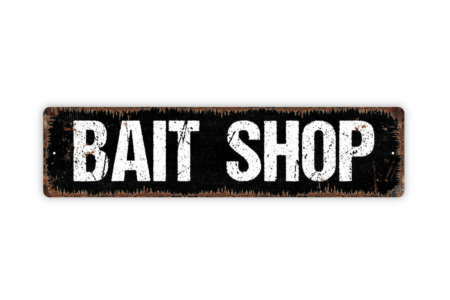 Bait Shop Sign - Rustic Metal Street Sign or Door Name Plate Plaque