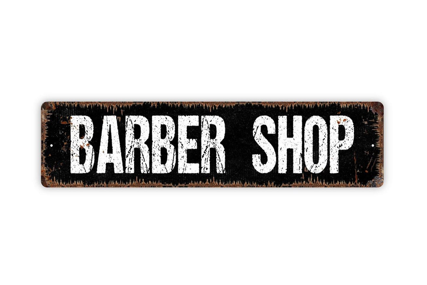 Barber Shop Sign - Hair Stylist Rustic Metal Street Sign or Door Name Plate Plaque