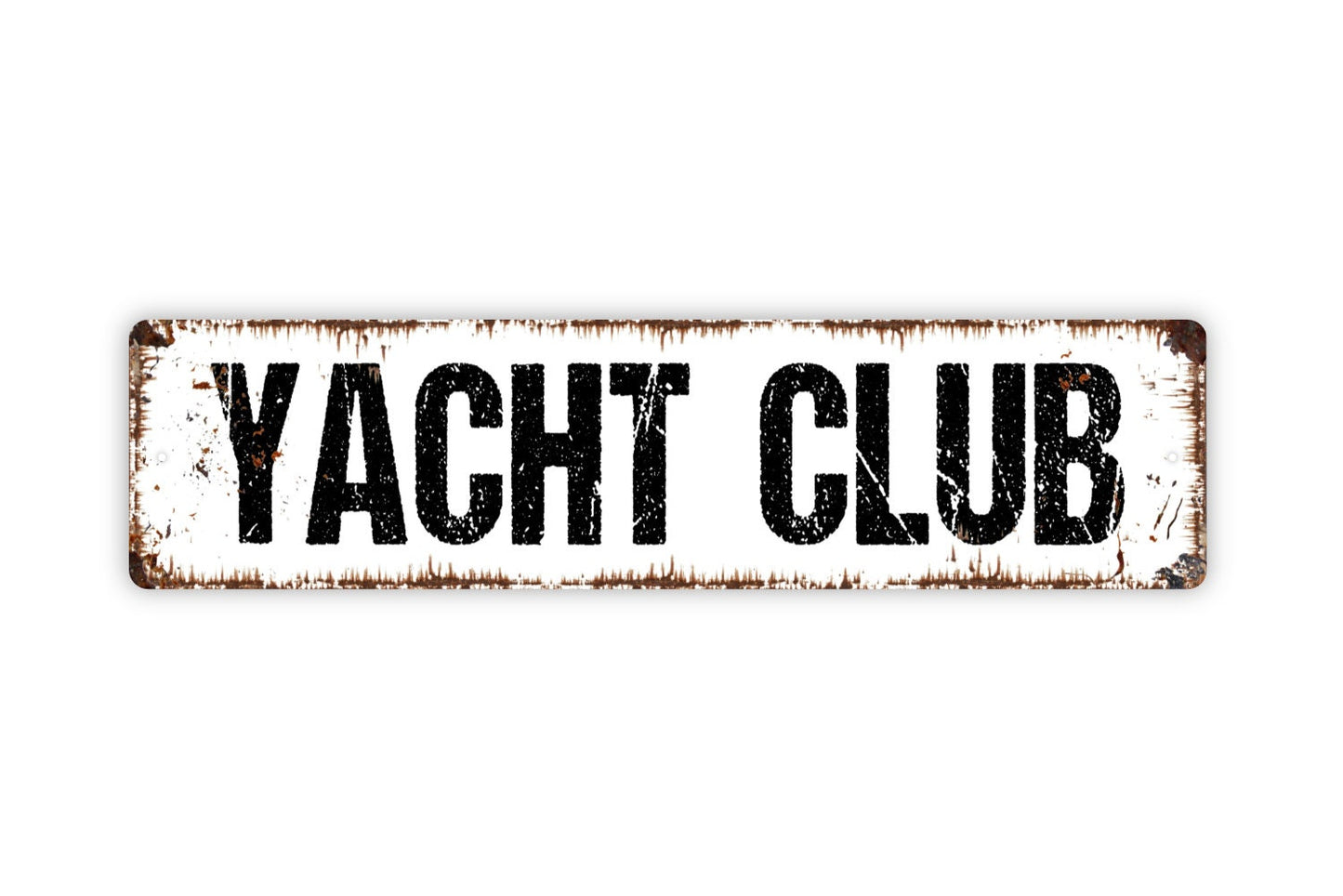 Yacht Club Sign - Nautical Boat Rustic Metal Street Sign or Door Name Plate Plaque