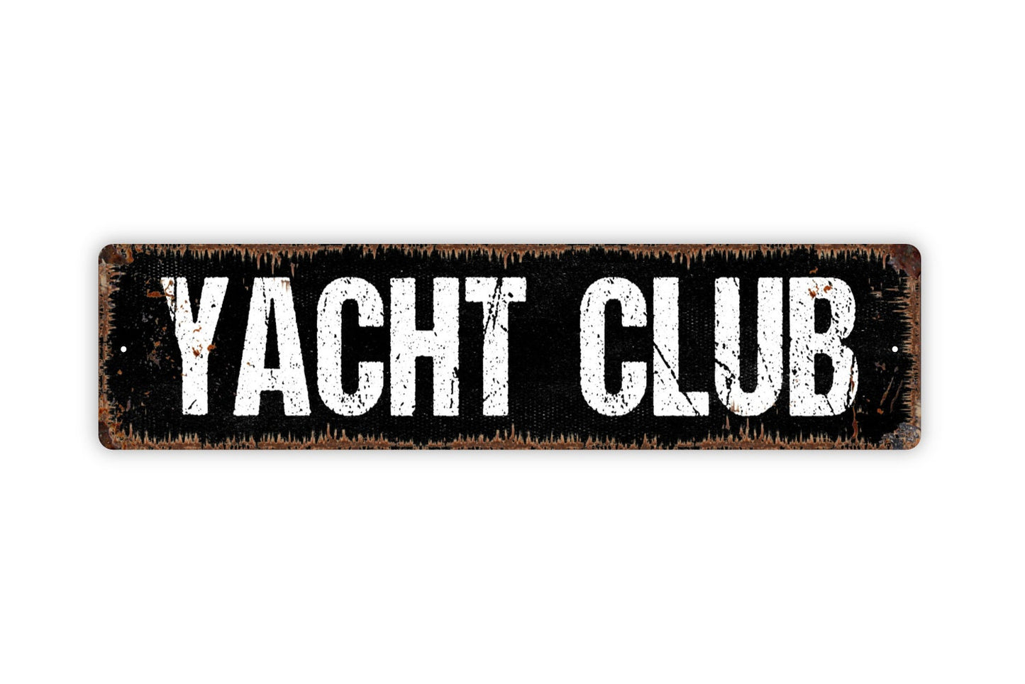 Yacht Club Sign - Nautical Boat Rustic Metal Street Sign or Door Name Plate Plaque