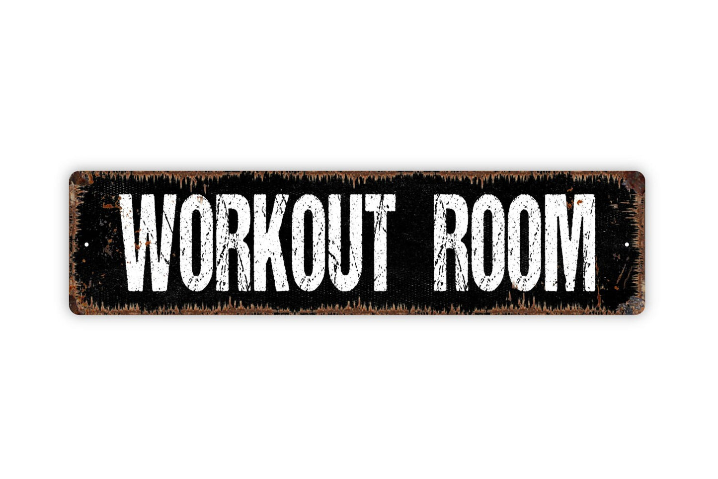 Workout Room Sign - Gym Fitness Center Home Gym Yoga Studio Rustic Street Metal Sign or Door Name Plate Plaque