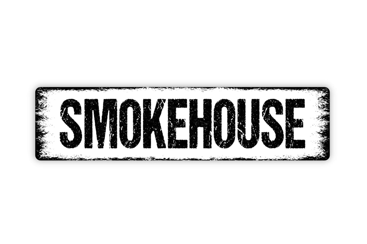 Smokehouse Metal Sign - Smoke Meats BBQ Barbecue Pit Cook Chef Kitchen Rustic Street Metal Sign or Door Name Plate Plaque