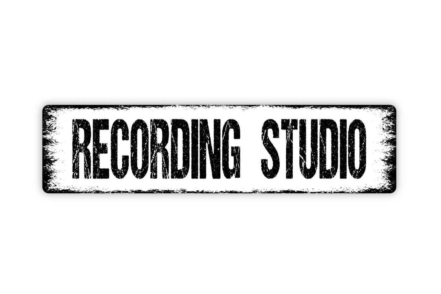 Recording Studio Sign - Music Voice Instrument Band Record Street Metal Sign or Door Name Plate Plaque