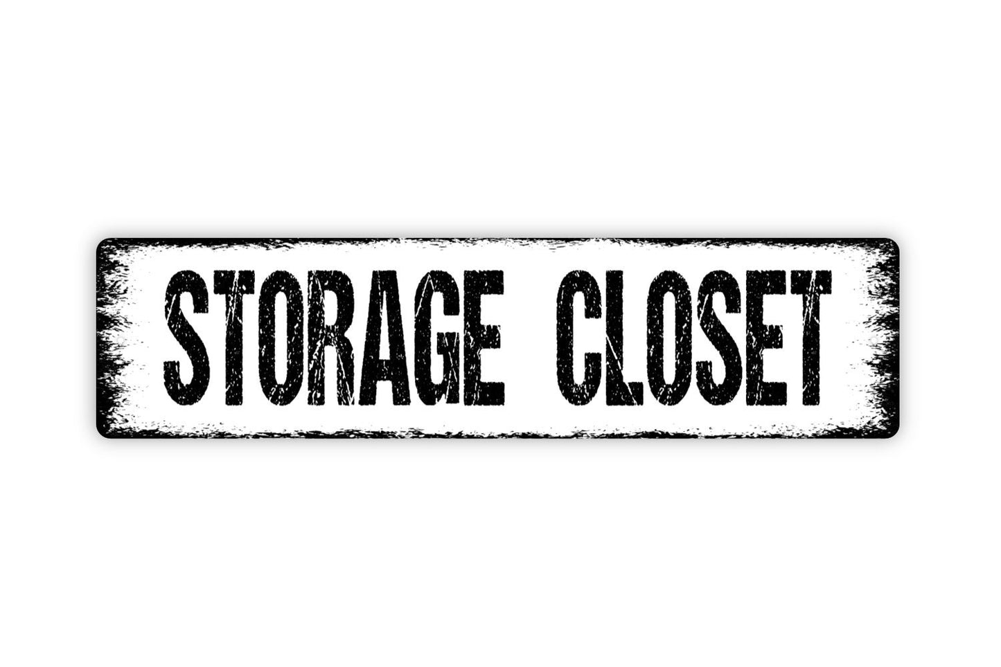 Storage Closet Sign - Rental Vacation Property Hotel Motel Bed And Breakfast Rustic Street Metal Sign or Door Name Plate Plaque