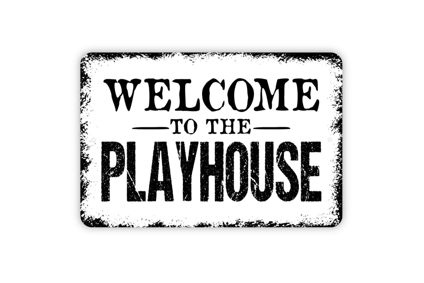 Welcome To The Playhouse Sign - Kids Metal Indoor or Outdoor Wall Art