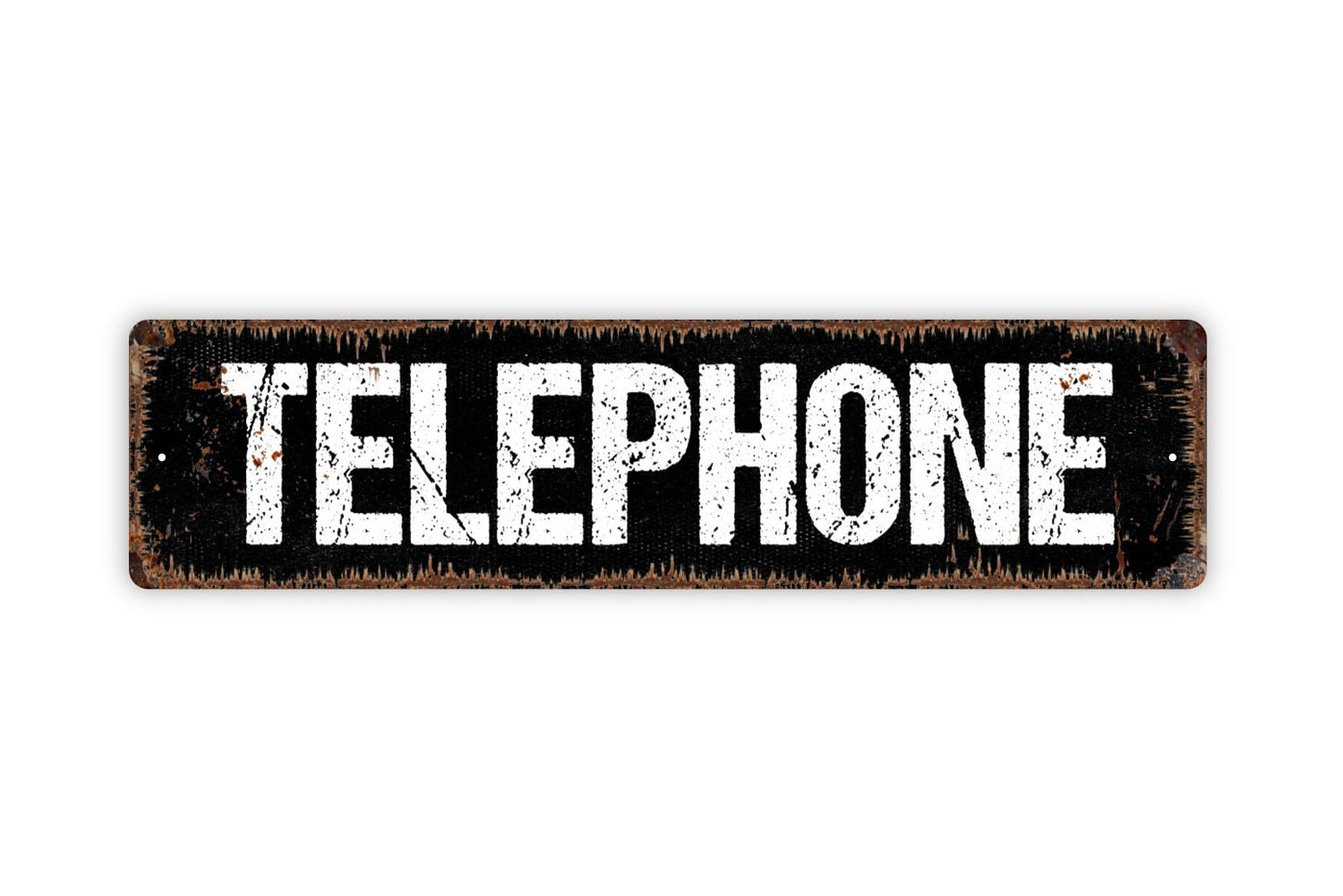 Telephone Sign - Phone Office Call Business Lobby Reception Rustic Street Metal Sign or Door Name Plate Plaque