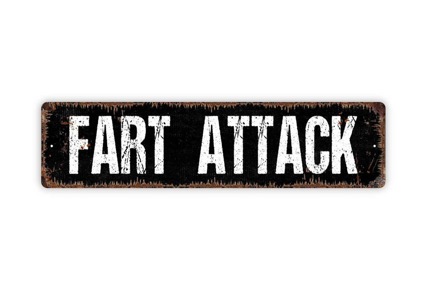 Fart Attack Sign - Funny Bathroom Over The Toilet Restroom Boys Locker Room Rustic Street Metal Sign or Door Name Plate Plaque