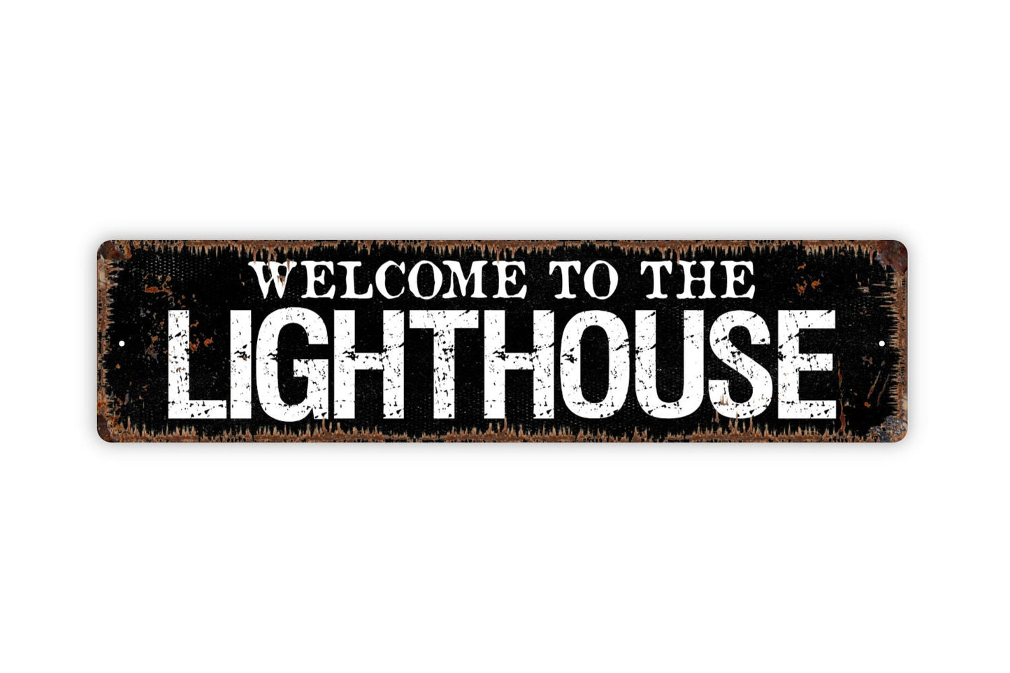 Welcome To The Lighthouse Sign - Bay Ocean Light House Ship Navigation Nautical Rustic Street Metal Sign or Door Name Plate Plaque