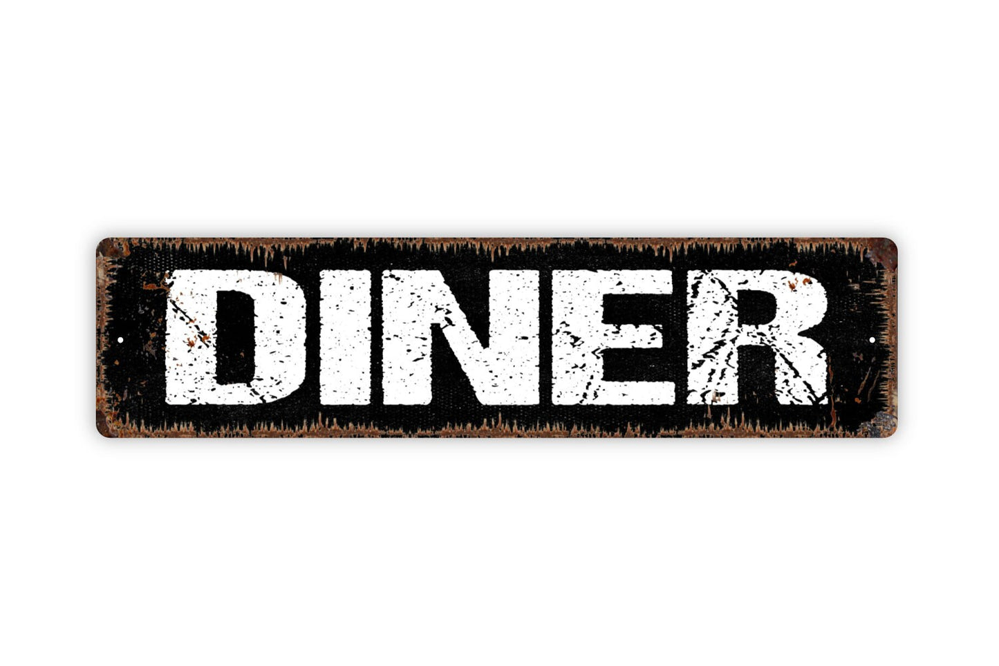 Diner Sign - Restaurant Cafe Kitchen Pantry Come Eat Farmhouse Style Rustic Street Metal Sign or Door Name Plate Plaque