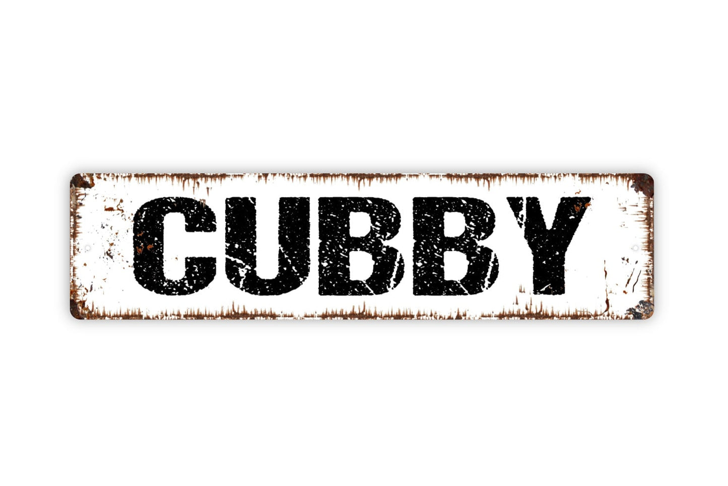 Cubby Sign - Locker Storage Book Bag School Children Kids Reading Corner Rustic Street Metal Sign or Door Name Plate Plaque