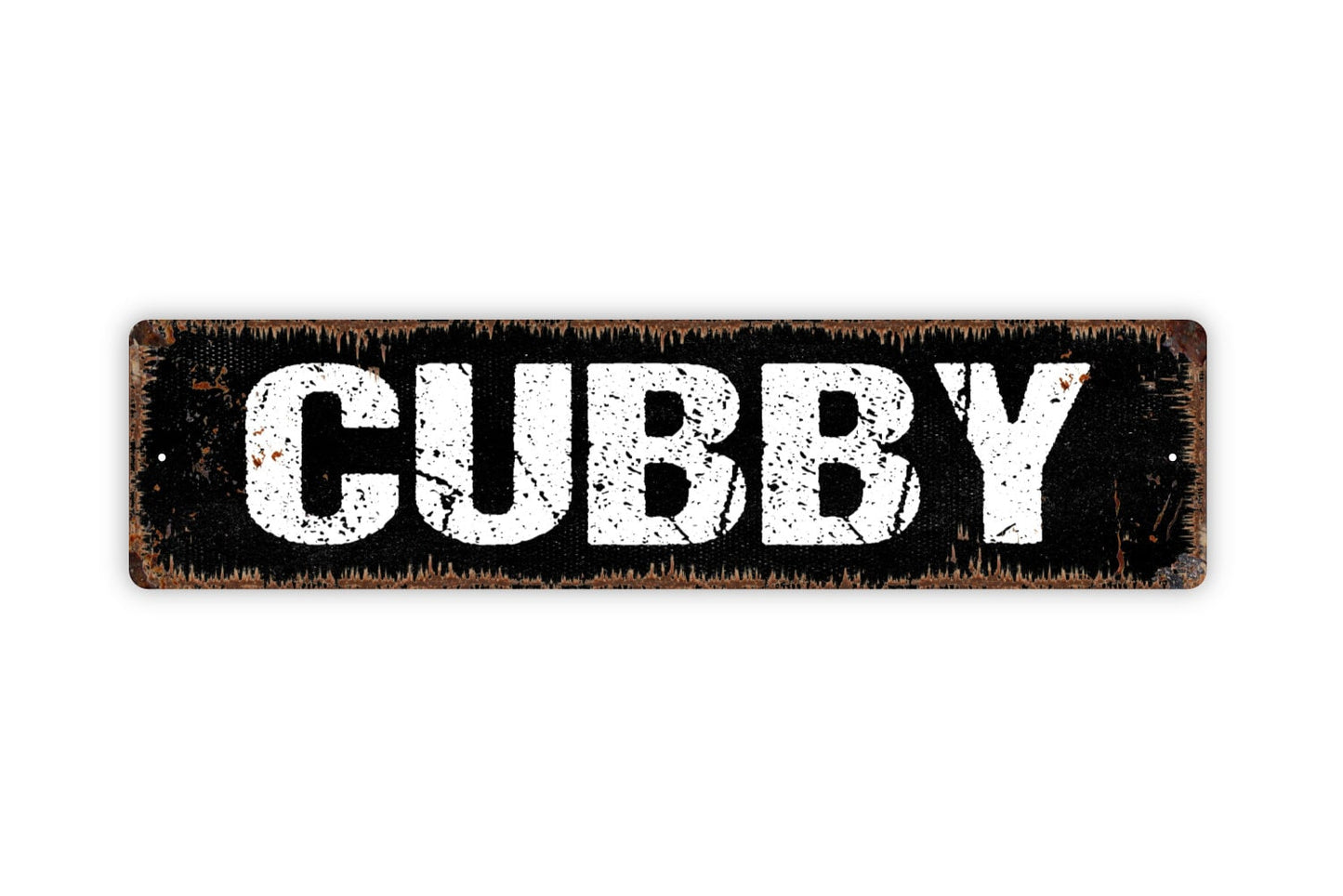 Cubby Sign - Locker Storage Book Bag School Children Kids Reading Corner Rustic Street Metal Sign or Door Name Plate Plaque