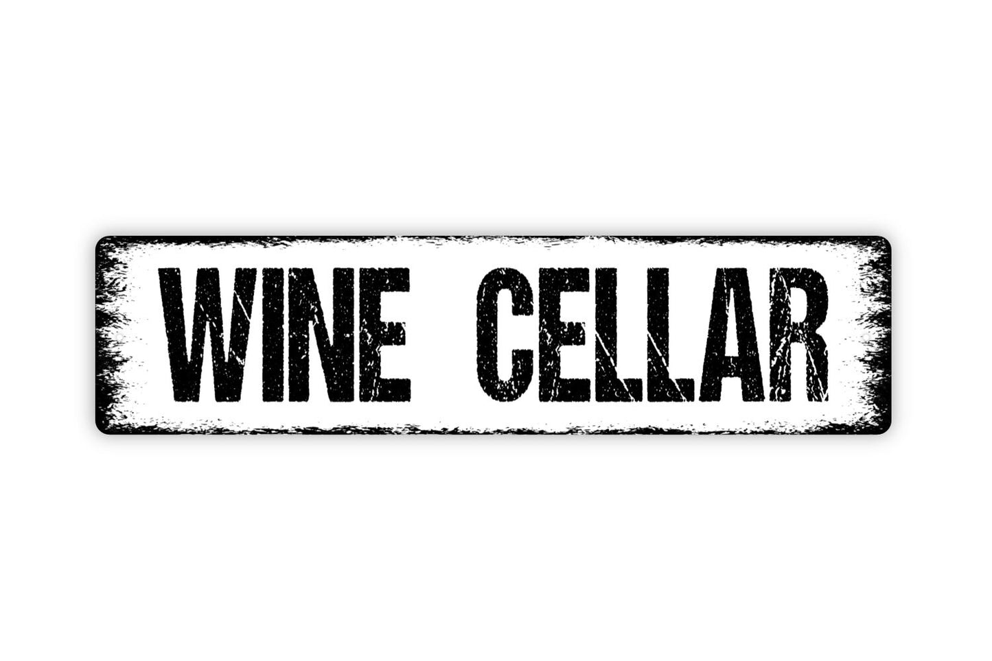 Wine Cellar Sign - Kitchen Pantry Winery Vineyard Cork Bottle Glass Rustic Street Metal Sign or Door Name Plate Plaque