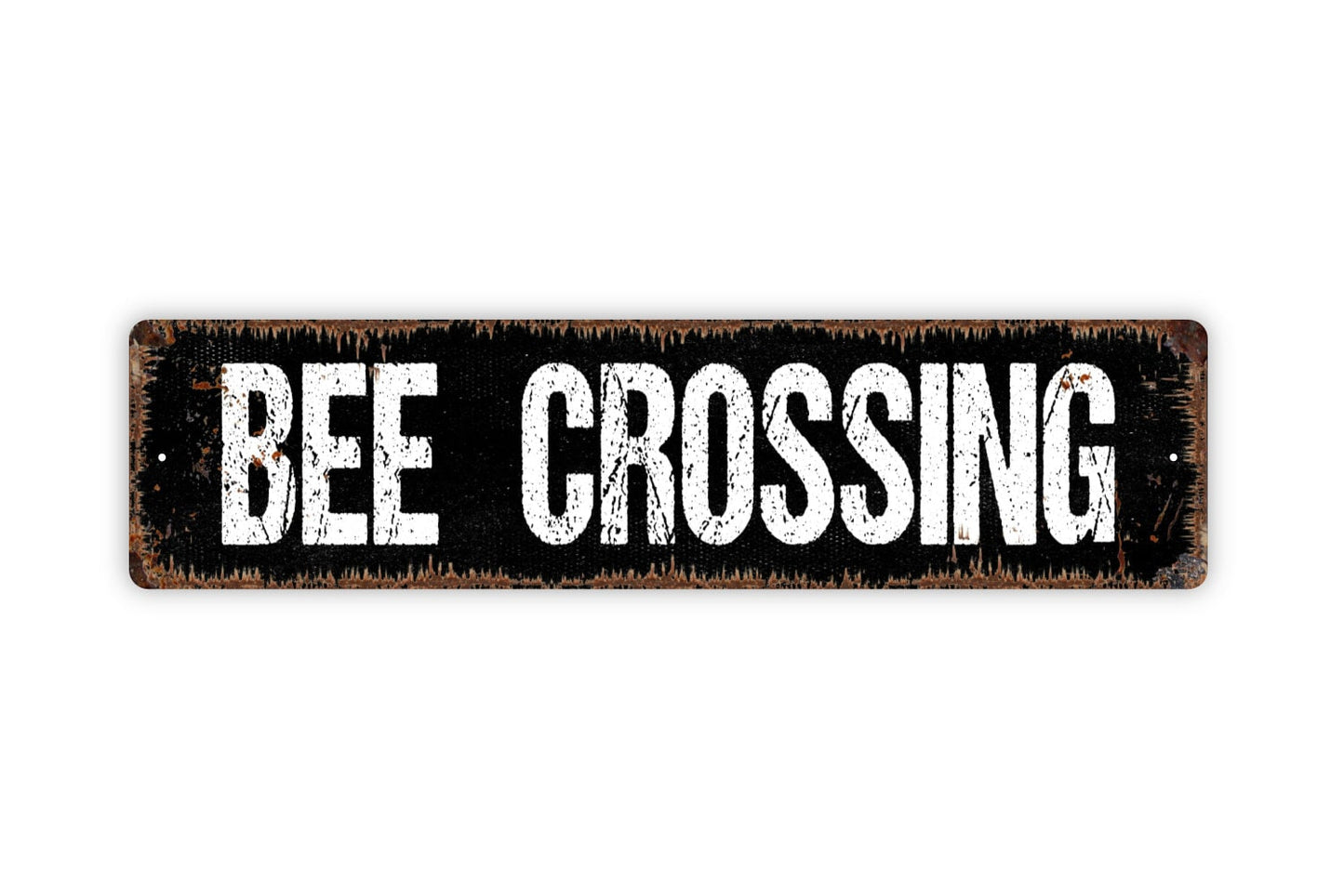 Bee Crossing Sign -Apiary Farm Fresh Bumble Bee Honey Nectar Beekeeper Rustic Street Metal Sign or Door Name Plate Plaque