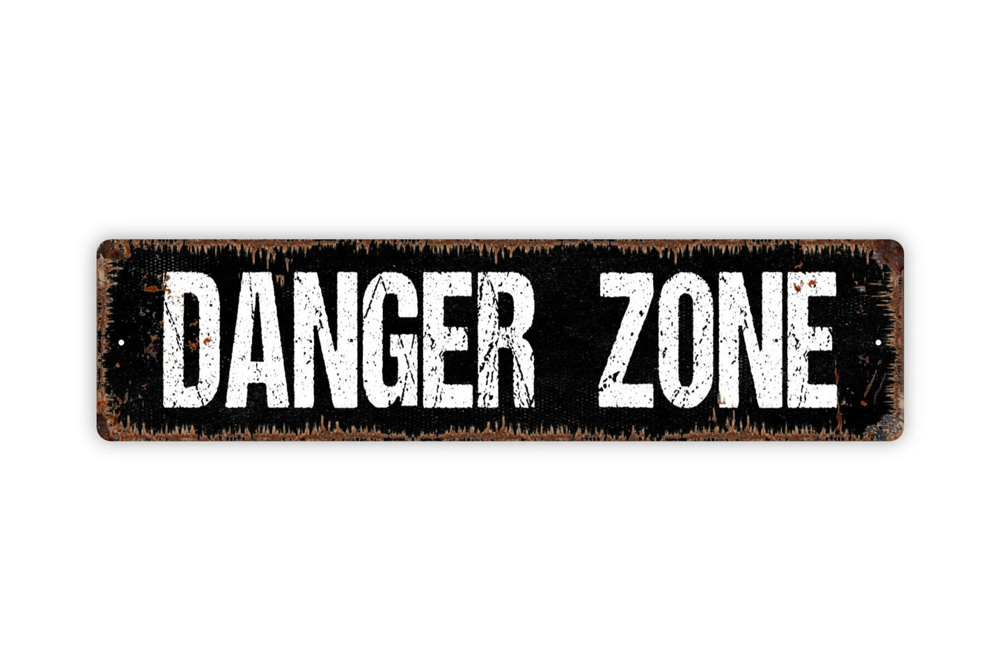 Danger Zone Sign - Caution Warning Beware Danger Ahead Do Not Enter Rustic Street Metal Sign or Door Name Plate Plaque