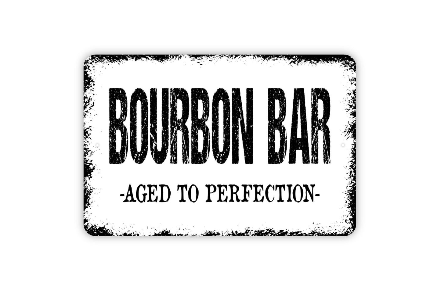 Bourbon Bar Sign - Pub Tavern Saloon Man Cave Lounge Farmhouse Contemporary Modern Wall Art Metal Sign